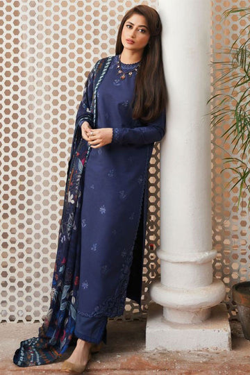 HS94-Dhanak Embroidered 3-Piece Unstitched