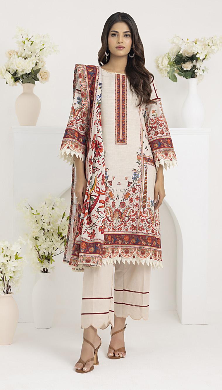 HS76-Salina Premium Printed Khaddar 3-Piece