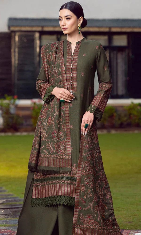 HS-129 Dhanak Embroidered 3-piece